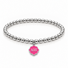 Load image into Gallery viewer, Alpha Omicron Pi Color Pop Infinity Rose Stretch Bracelet
