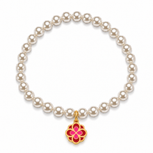 Load image into Gallery viewer, Alpha Omicron Pi Color Pop Infinity Rose Stretch Bracelet
