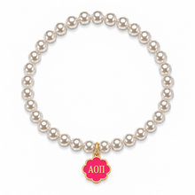 Load image into Gallery viewer, Alpha Omicron Pi Color Pop Infinity Rose Stretch Bracelet

