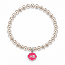 Load image into Gallery viewer, Alpha Omicron Pi Color Pop Infinity Rose Stretch Bracelet
