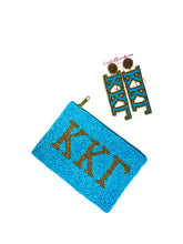 Load image into Gallery viewer, Kappa Kappa Gamma coin pouch and earrings
