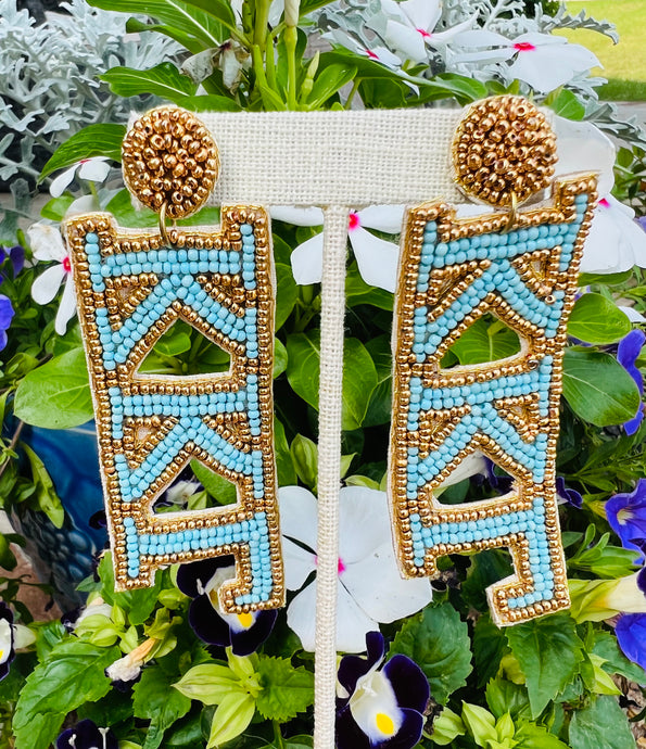 Kappa Kappa Gamma Seed Bead earrings