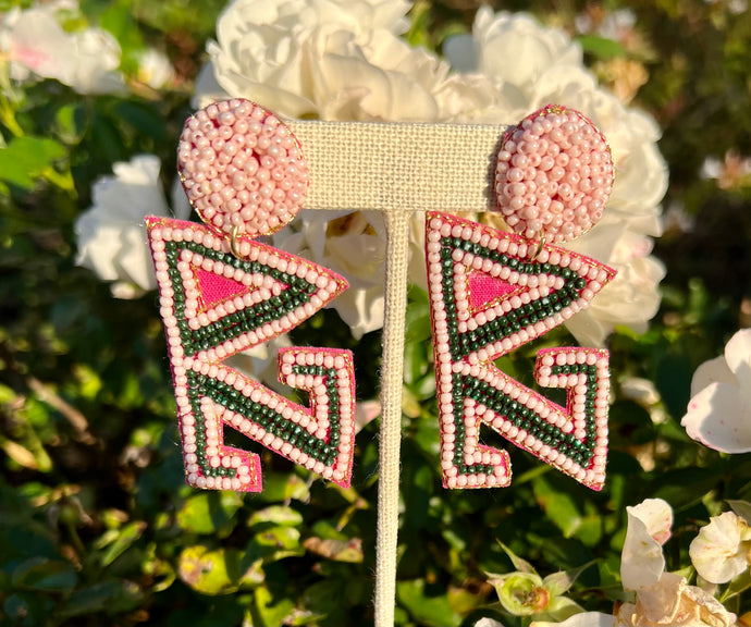 Delta Zeta seed bead earrings