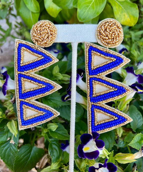 Delta Delta Delta Seed Bead Earrings