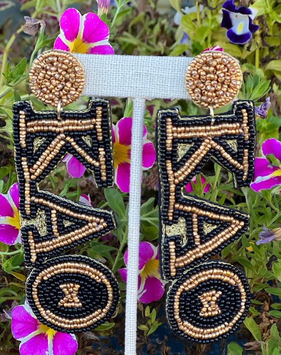 Kappa Alpha Theta Seed Bead Earrings