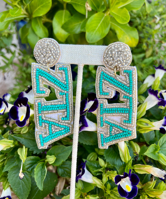 Zeta Tau Alpha Seed Bead Earrings