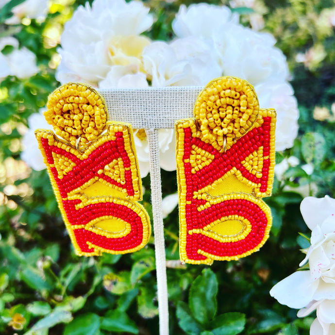 Chi Omega Seed Bead Earrings