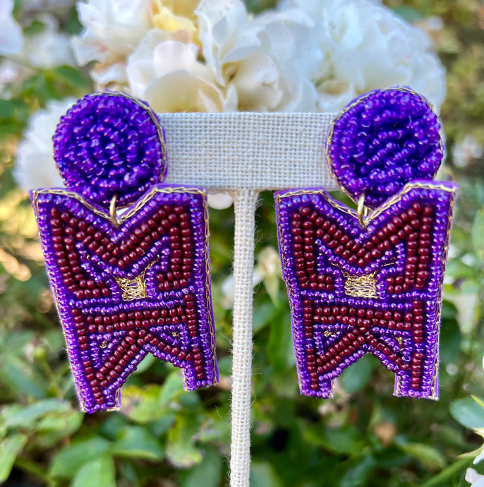 Sigma Kappa Seed Bead Earrings